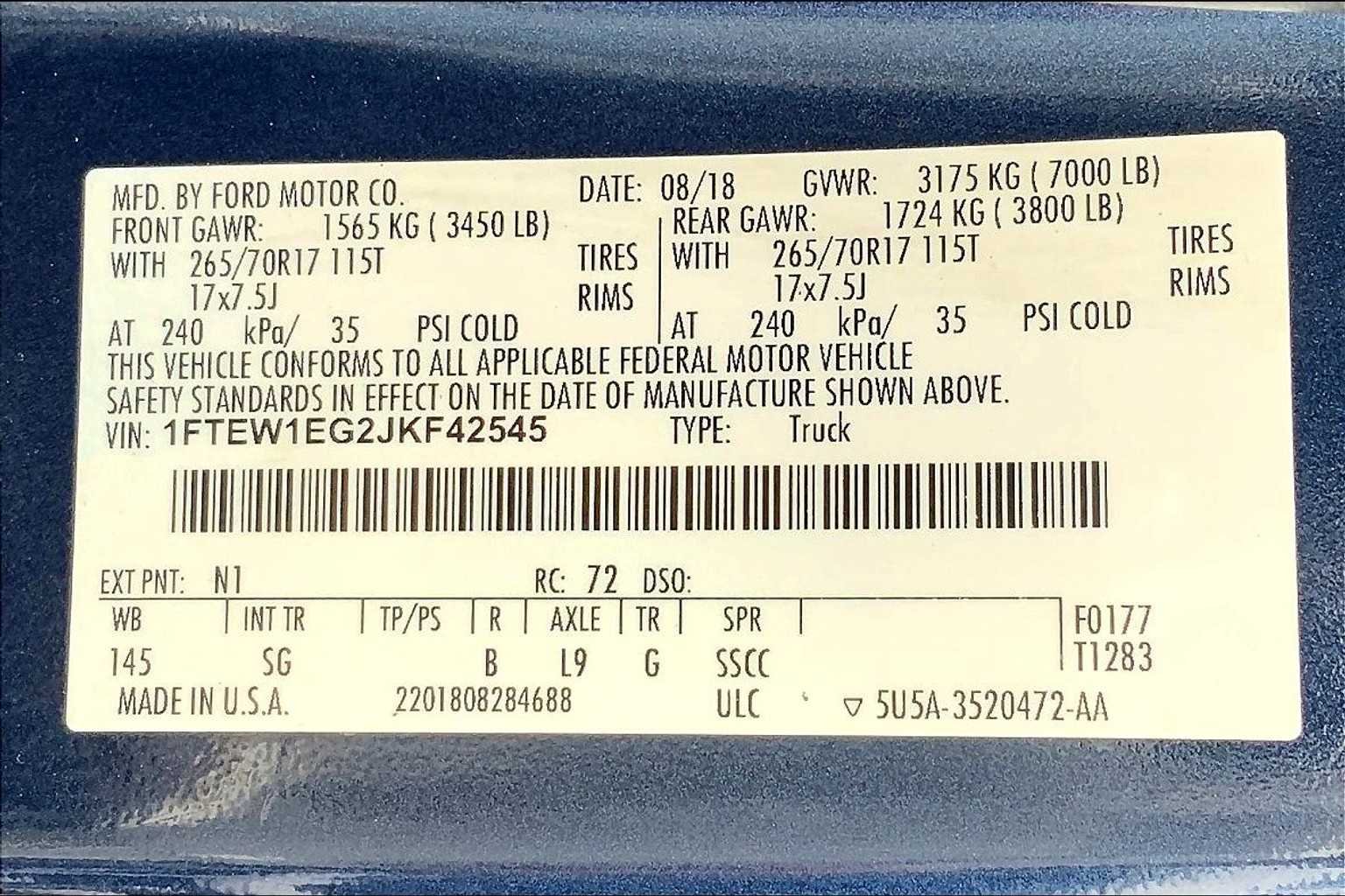 Used 2018 Blue Jeans Metallic Ford XL image 71