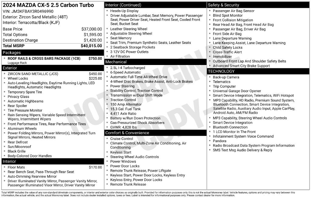 Used 2024 Beige Mazda 2.5 Carbon Turbo image 7
