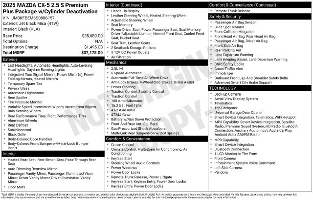 Used 2025 Jet Black Mazda 2.5 S Premium Plus Package image 2