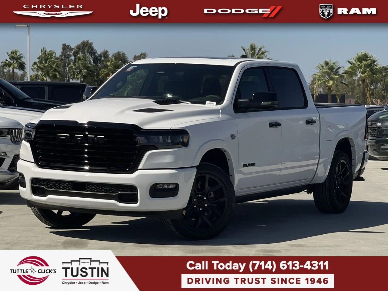 New 2026 Bright White Clear-Coat Exterior Paint RAM Laramie image 1