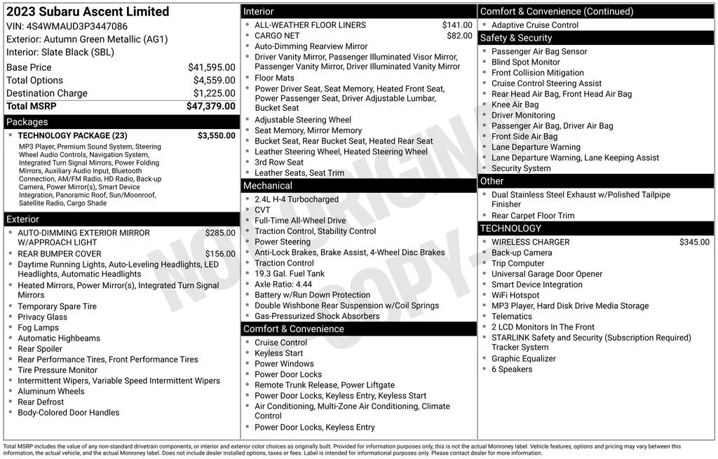 Used 2023 Brown Subaru Limited image 9
