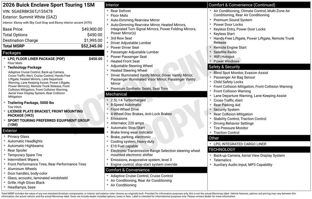 New 2026 Summit White Buick Sport Touring image 42