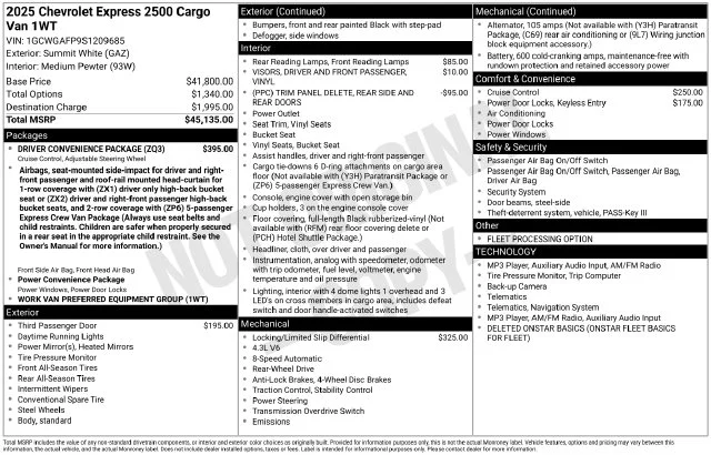 Used 2025 White Chevrolet Work Van image 4