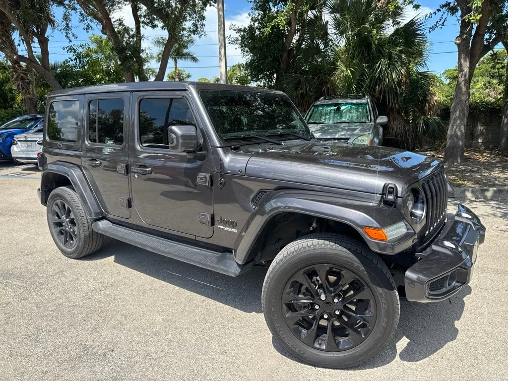 Used 2021 Gray Jeep Unlimited Sahara High Altitude image 1