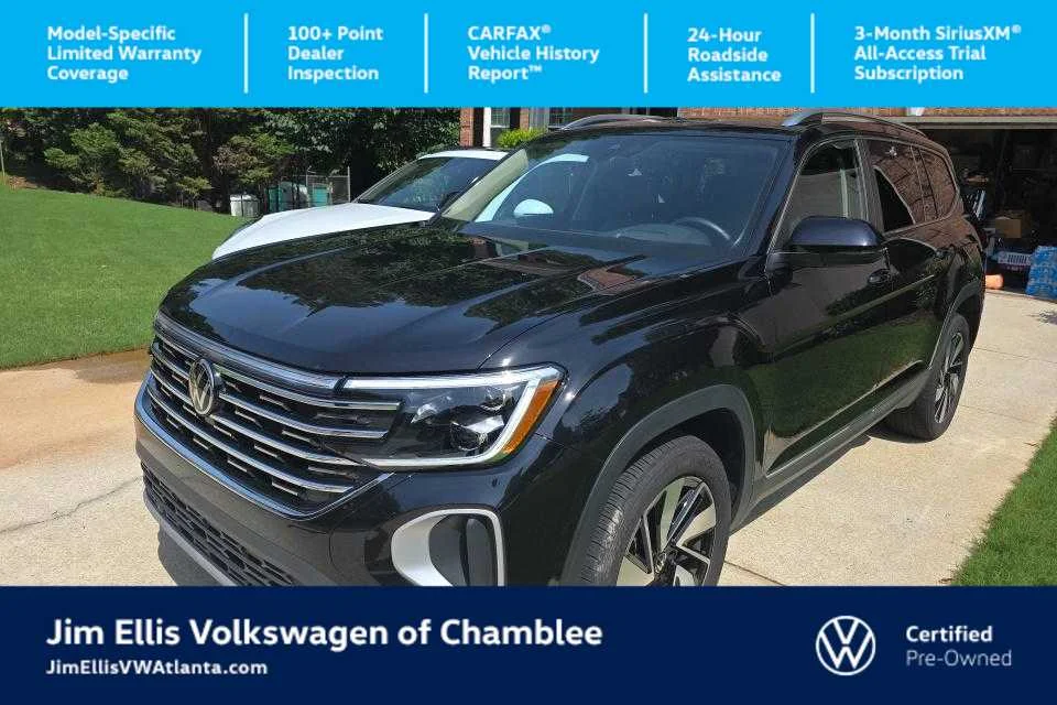 Certified Used 2025 Deep Black Pearl Volkswagen 2.0T SEL image 1