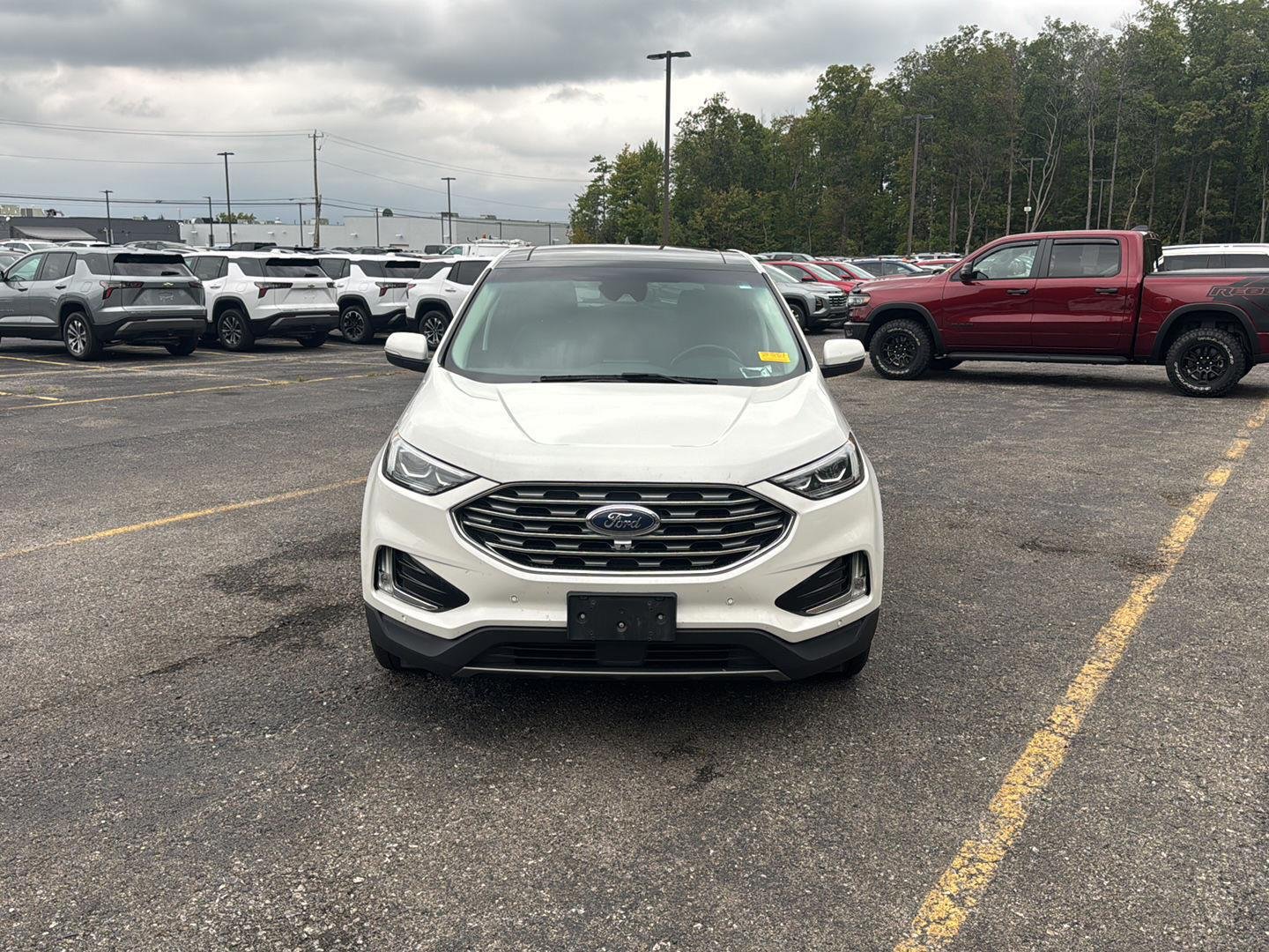 Used 2021 Star White Metallic Tri-Coat Ford Titanium image 4