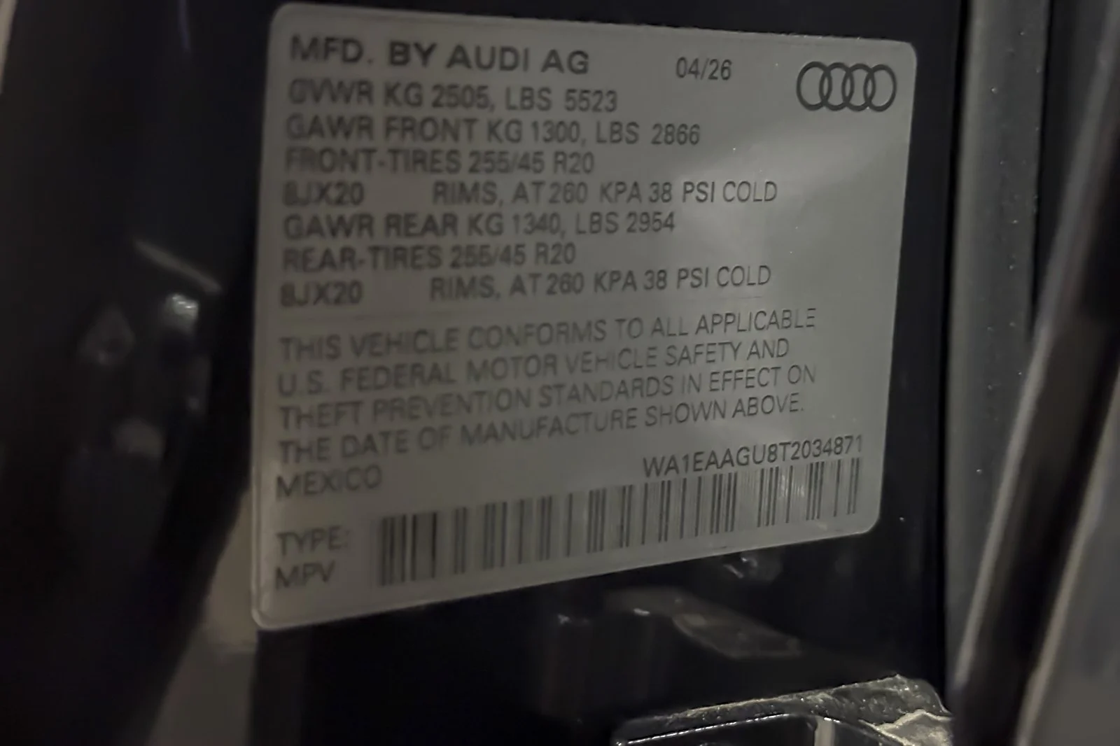 New 2026 Tambora Gray Metallic Audi Premium Plus 2.0 TFSI quattro image 25