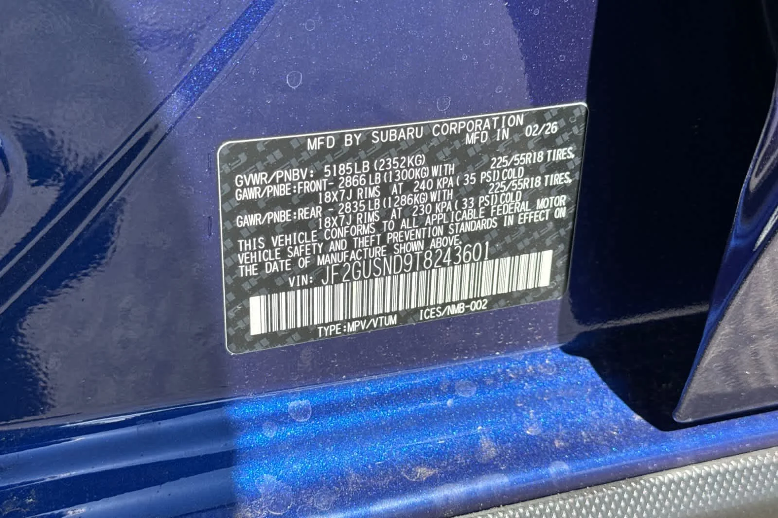 New 2026 SAPPHIRE BLUE PEARL Subaru Limited Hybrid image 27