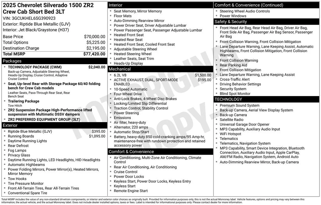 Certified Used 2025 Rip Tide Blue Chevrolet ZR2 image 12