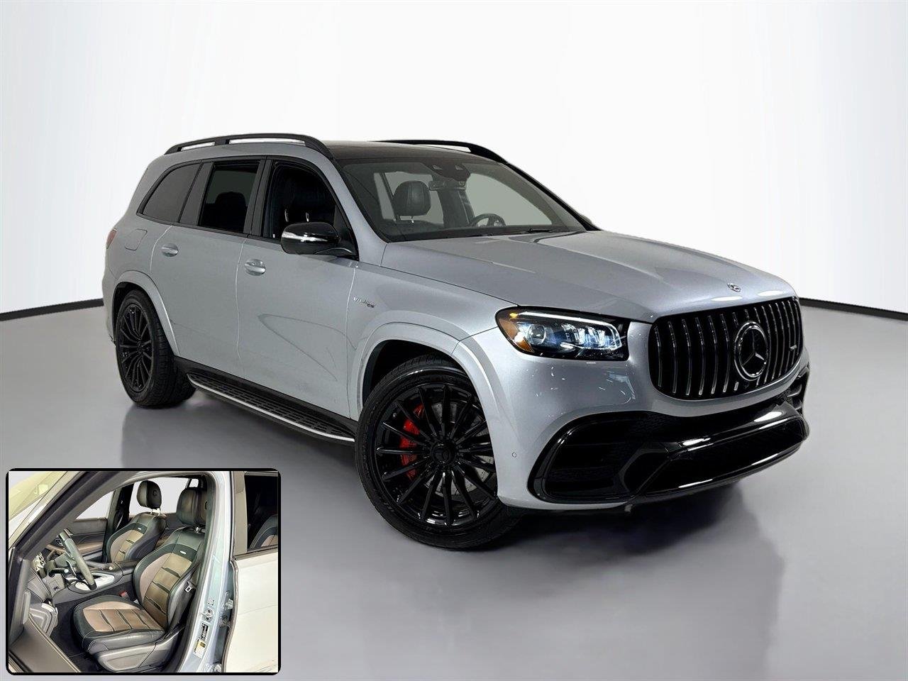 Used 2023 Cirrus Silver Metallic Mercedes-Benz AMG® GLS 63 | Night Pkg | Heated/Cooled Seats image 2