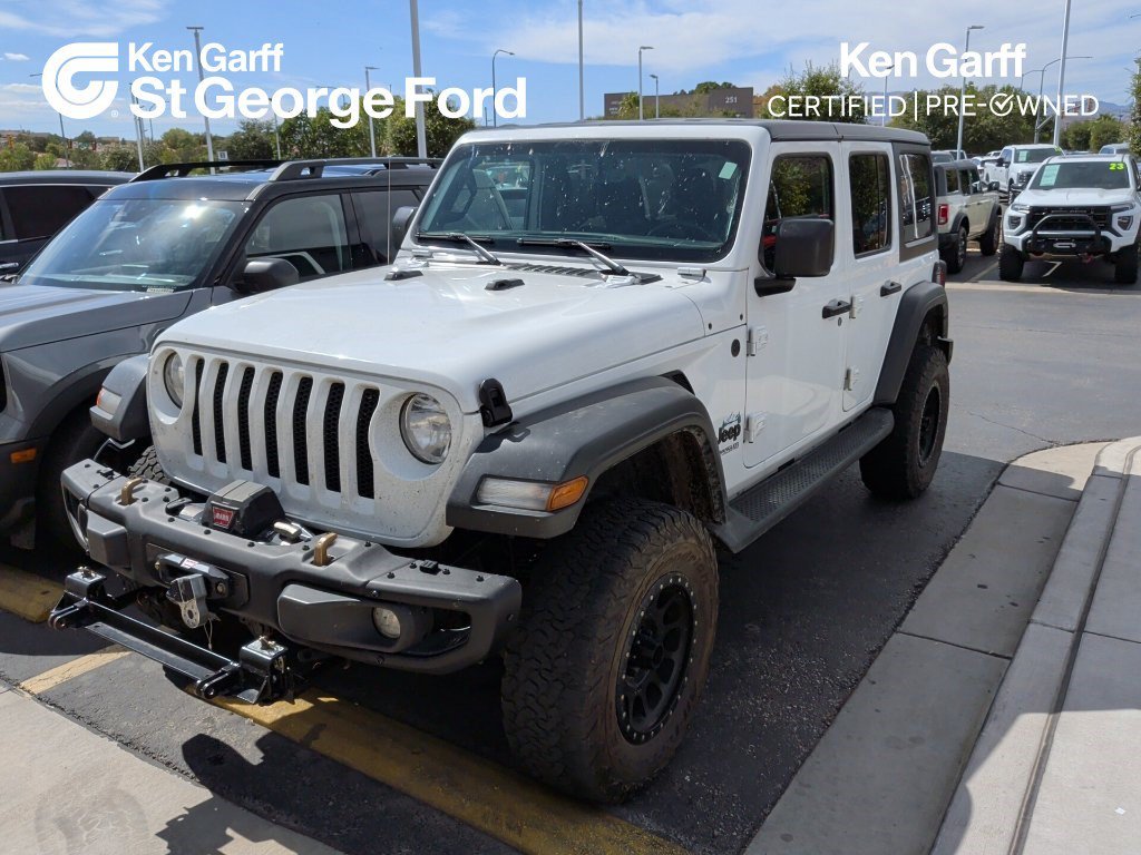 Used 2022 Bright White Clearcoat Jeep Unlimited Sport S image 1