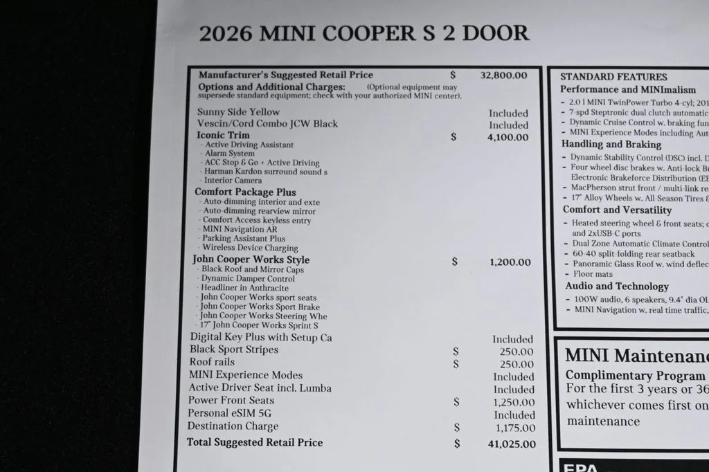 New 2026 Yellow MINI Cooper S image 25
