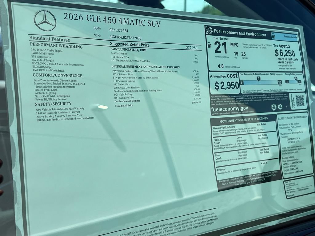 New 2026 Polar White Mercedes-Benz GLE 450 image 76