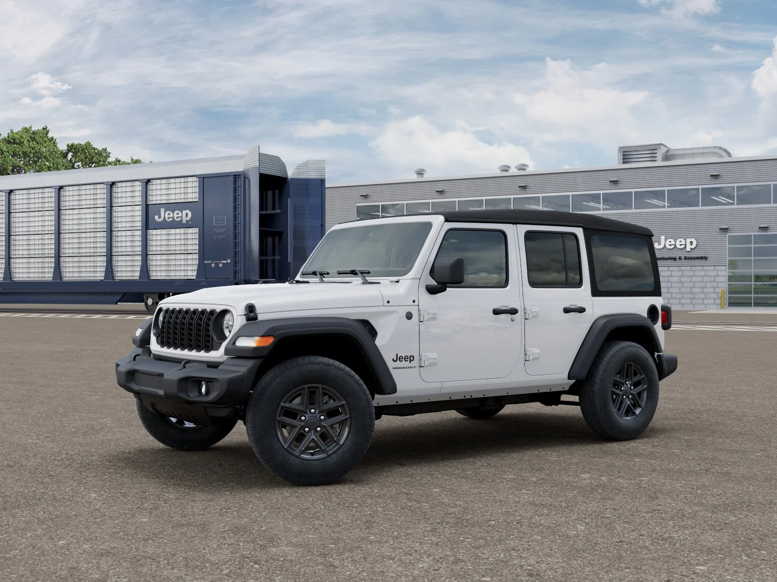 New 2026 Bright White Clear-Coat Exterior Paint Jeep Sport S image 1
