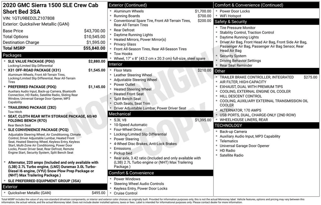 Certified Used 2020 Silver GMC SLE image 5