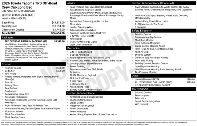 New 2026 Bronze Oxide Toyota TRD Off-Road image 20