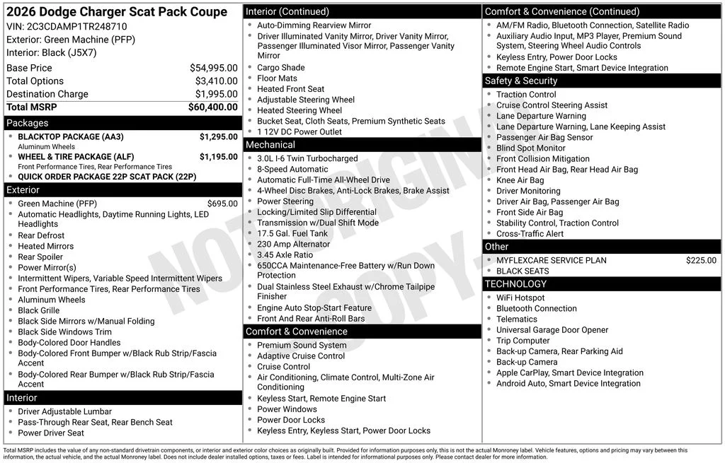 New 2026 Green Machine Exterior Paint Dodge Scat Pack image 5