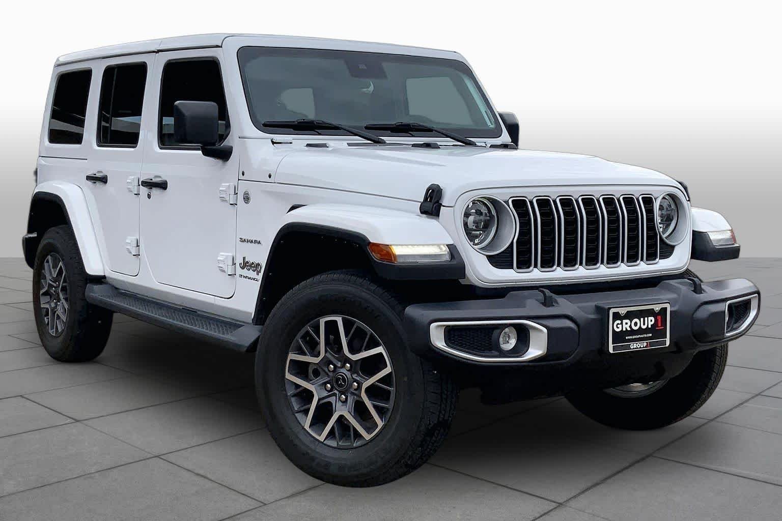 Used 2024 Bright White Clearcoat Jeep Sahara image 3