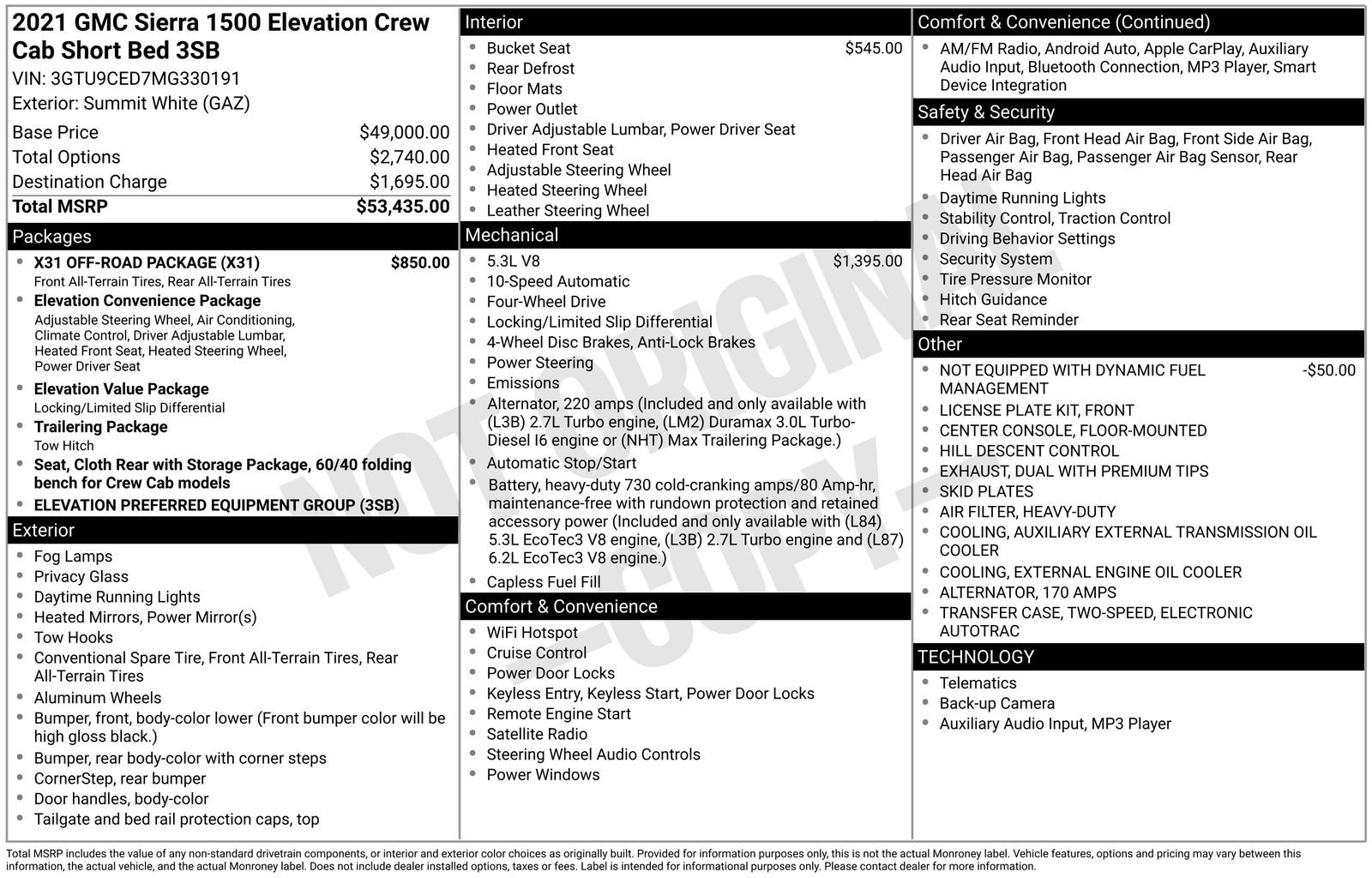 Used 2021 GMC Sierra 1500 Elevation with VIN 3GTU9CED7MG330191 for sale in Brainerd, Minnesota