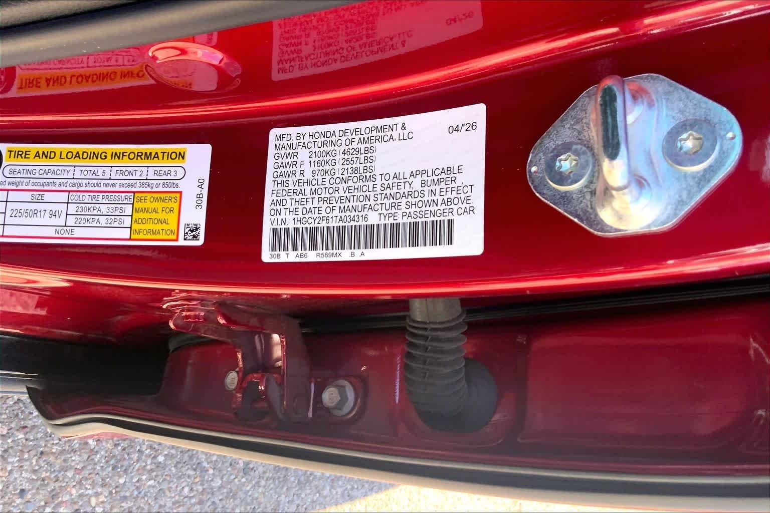 Used 2026 Radiant Red Metallic Honda EX-L image 37
