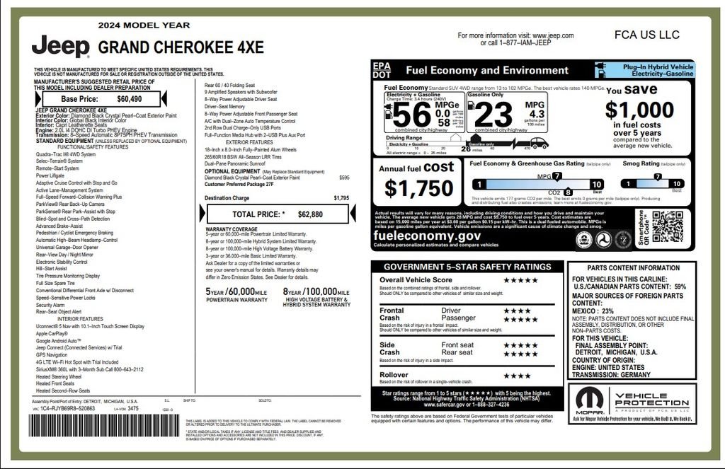 Certified Used 2024 Black Jeep 4xe image 4
