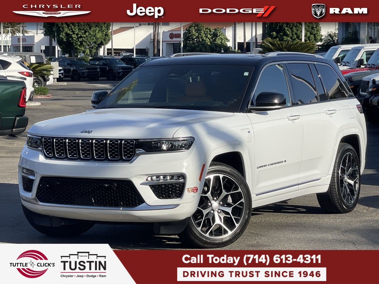 Used 2023 Bright White Clearcoat Jeep Summit Reserve image 1