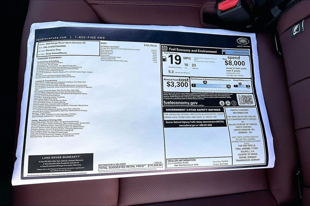 New 2026 BORASCO GREY Land Rover Dynamic SE image 14
