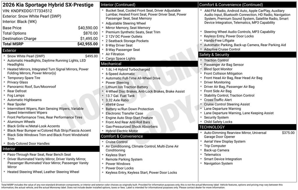 New 2026 Snow White Pearl Kia SX Prestige image 33