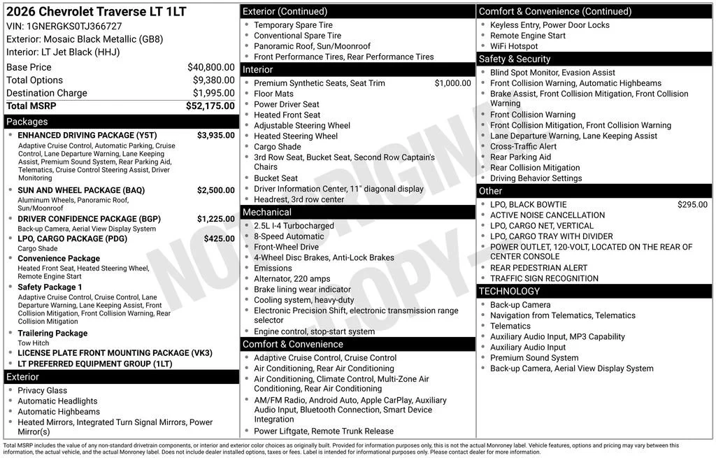 New 2026 Mosaic Black Metallic Chevrolet LT image 30