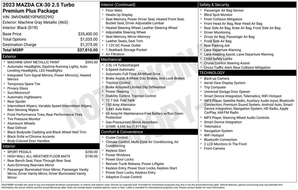 Used 2023 Gray Mazda 2.5 Turbo Premium Plus Package w/Premium Plus Package image 6