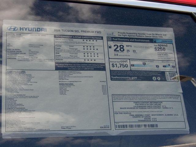 New 2026 Red Hyundai SEL Premium FWD image 11