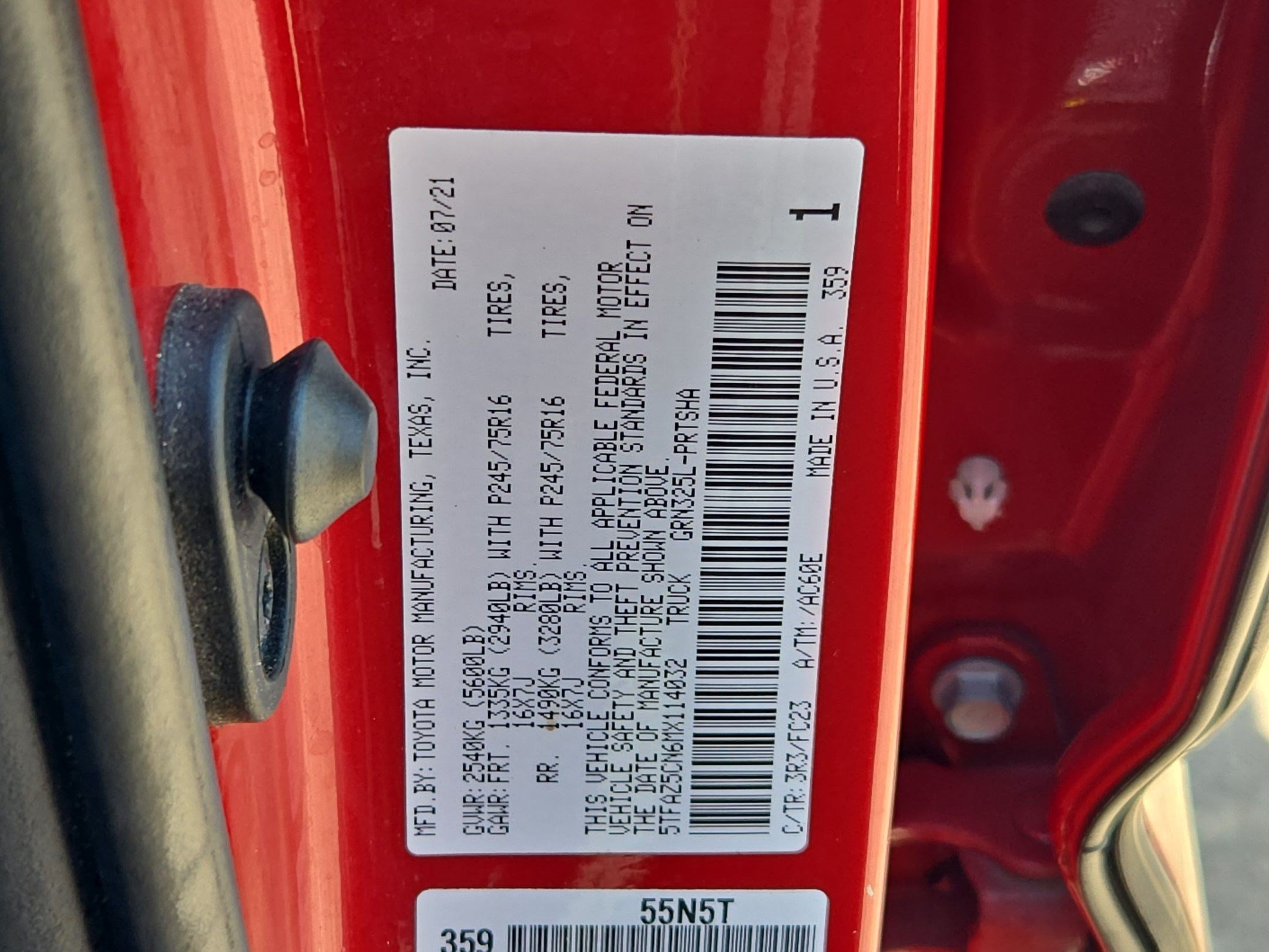 Used 2021 Barcelona Red Metallic Toyota SR5 image 30