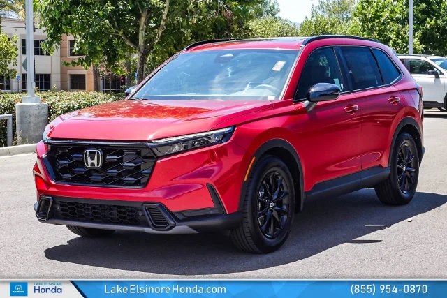 New 2026 Radiant Red Metallic Honda 2WD Sport-L Hybrid image 3