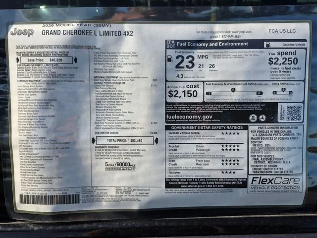 New 2026 Baltic Gray Metallic Clear-Coat Exterior Paint Jeep Limited image 3