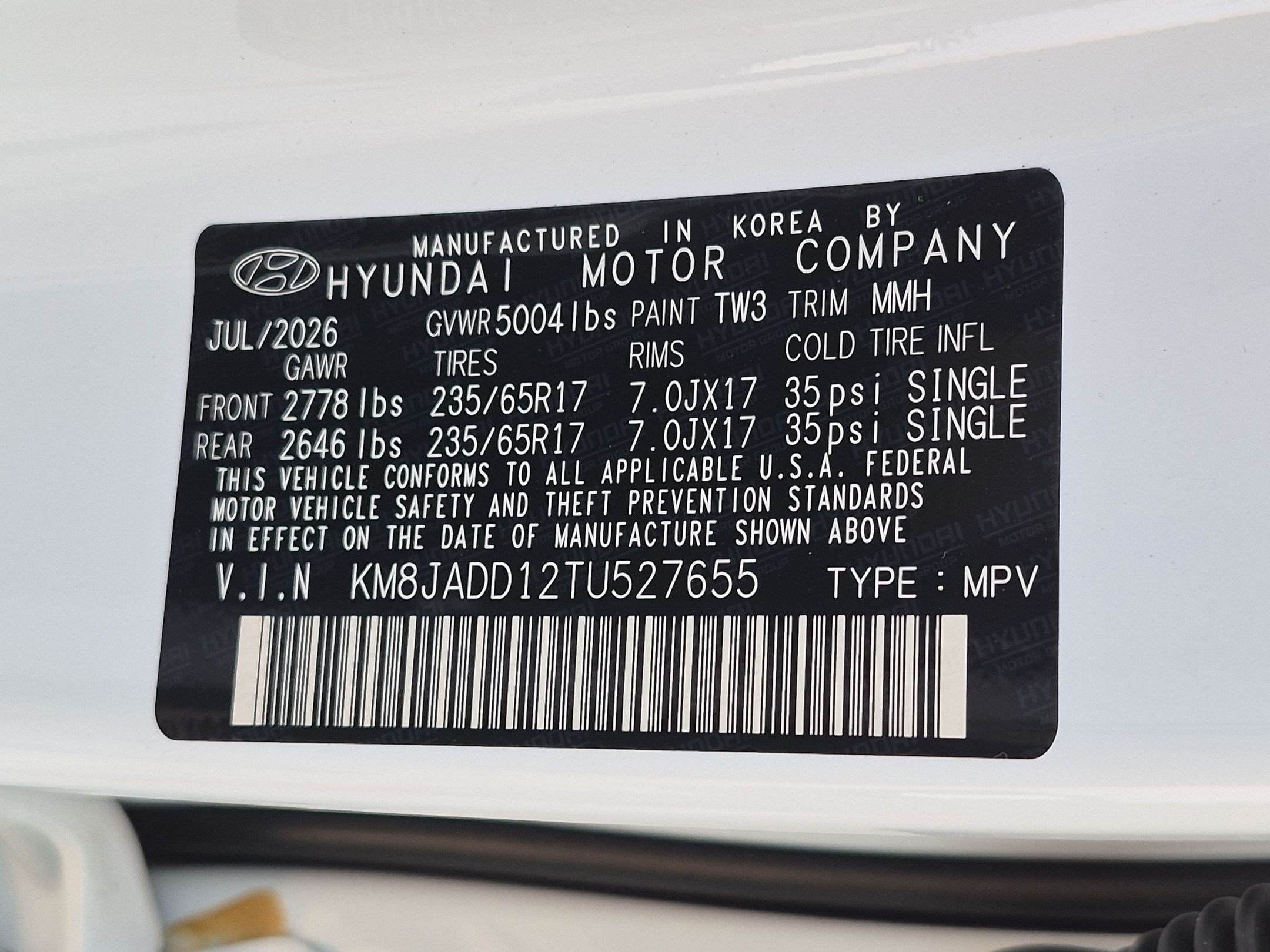 New 2026 Creamy White Pearl Hyundai Blue image 26