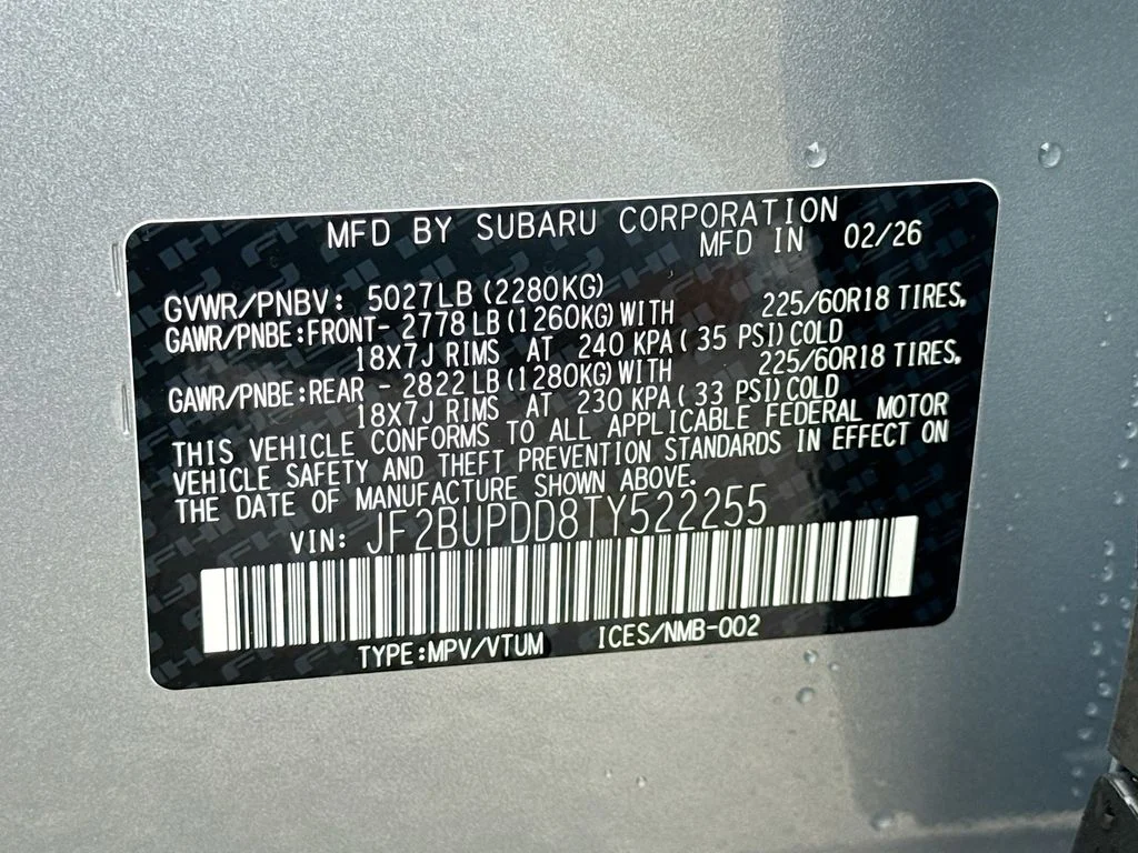New 2026 Silver Subaru Limited image 43