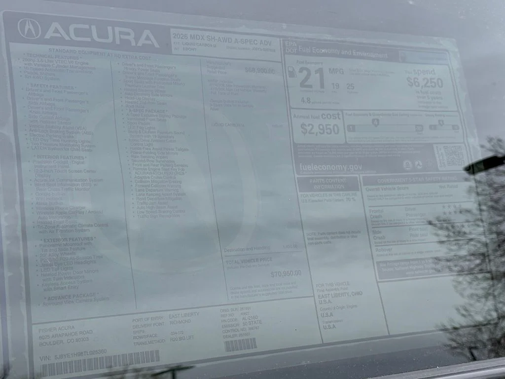 New 2026 Liquid Carbon Metallic Acura A-Spec Advance Package image 29