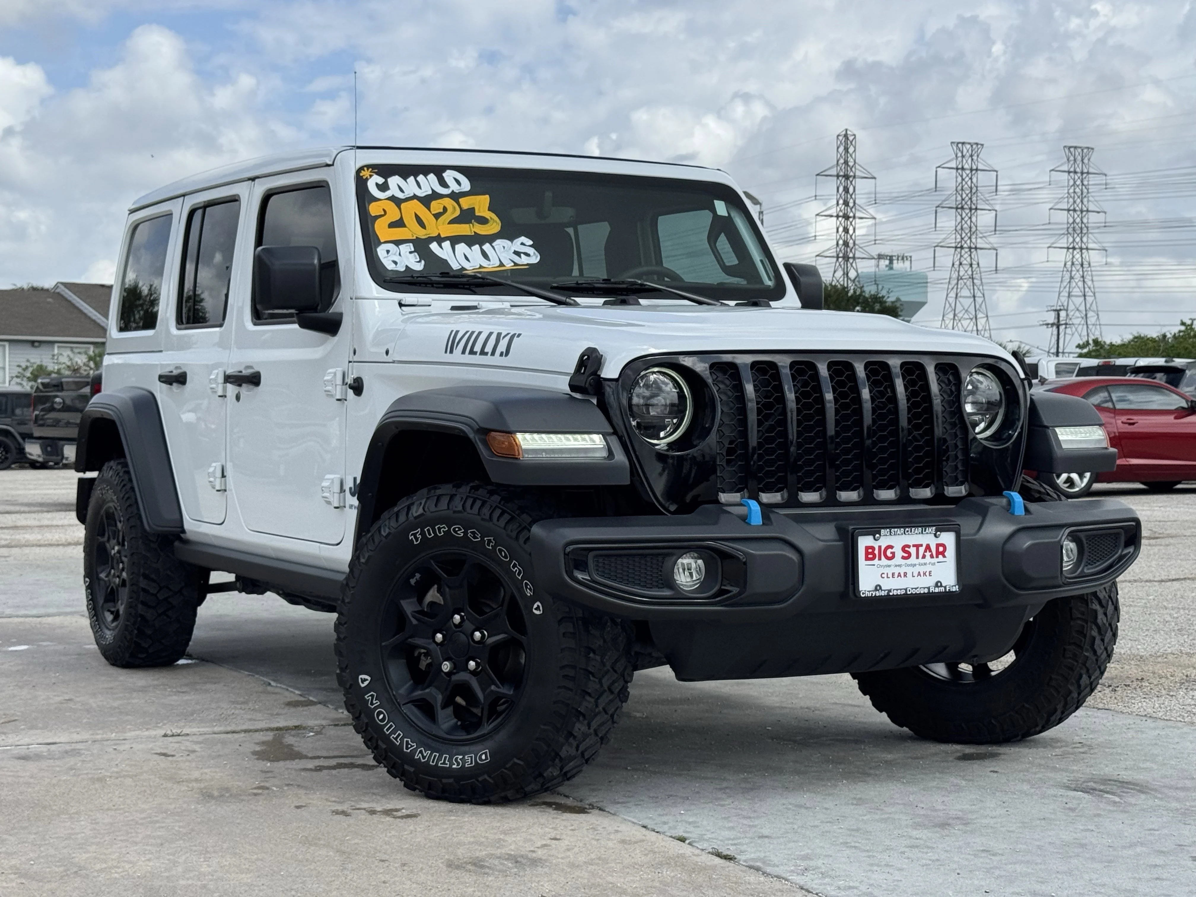 Used 2023 Jeep Wrangler 4xe Willys 4XE with VIN 1C4JJXN61PW613081 for sale in Webster, TX
