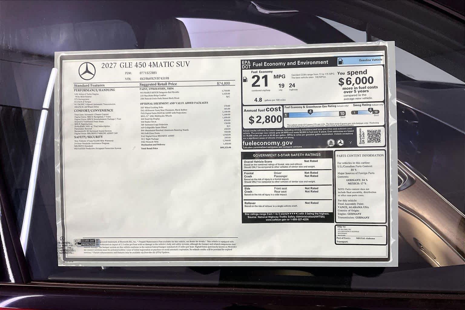 New 2027 MANUFAKTUR Patagonia Red Metallic Mercedes-Benz GLE 450 image 18