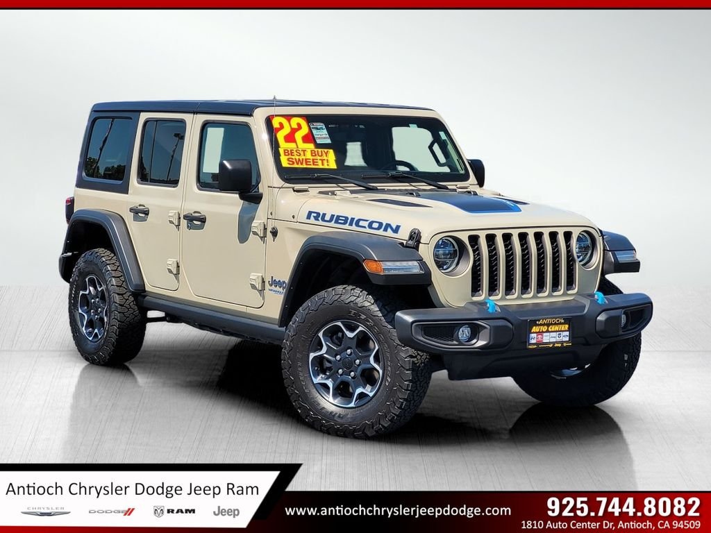 Used 2022 Beige Jeep Unlimited Rubicon 4xe image 1