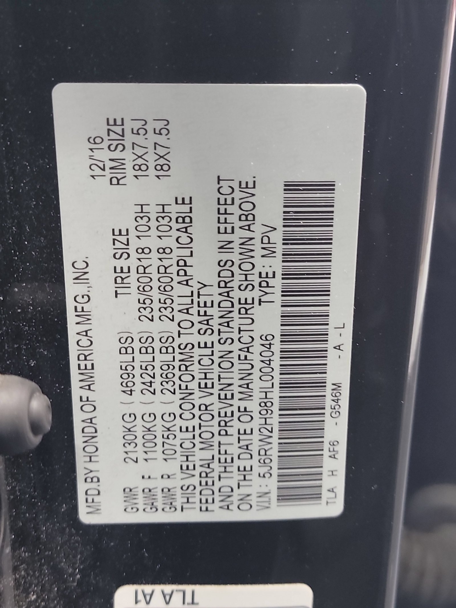Used 2017 Crystal Black Pearl Honda Touring image 32