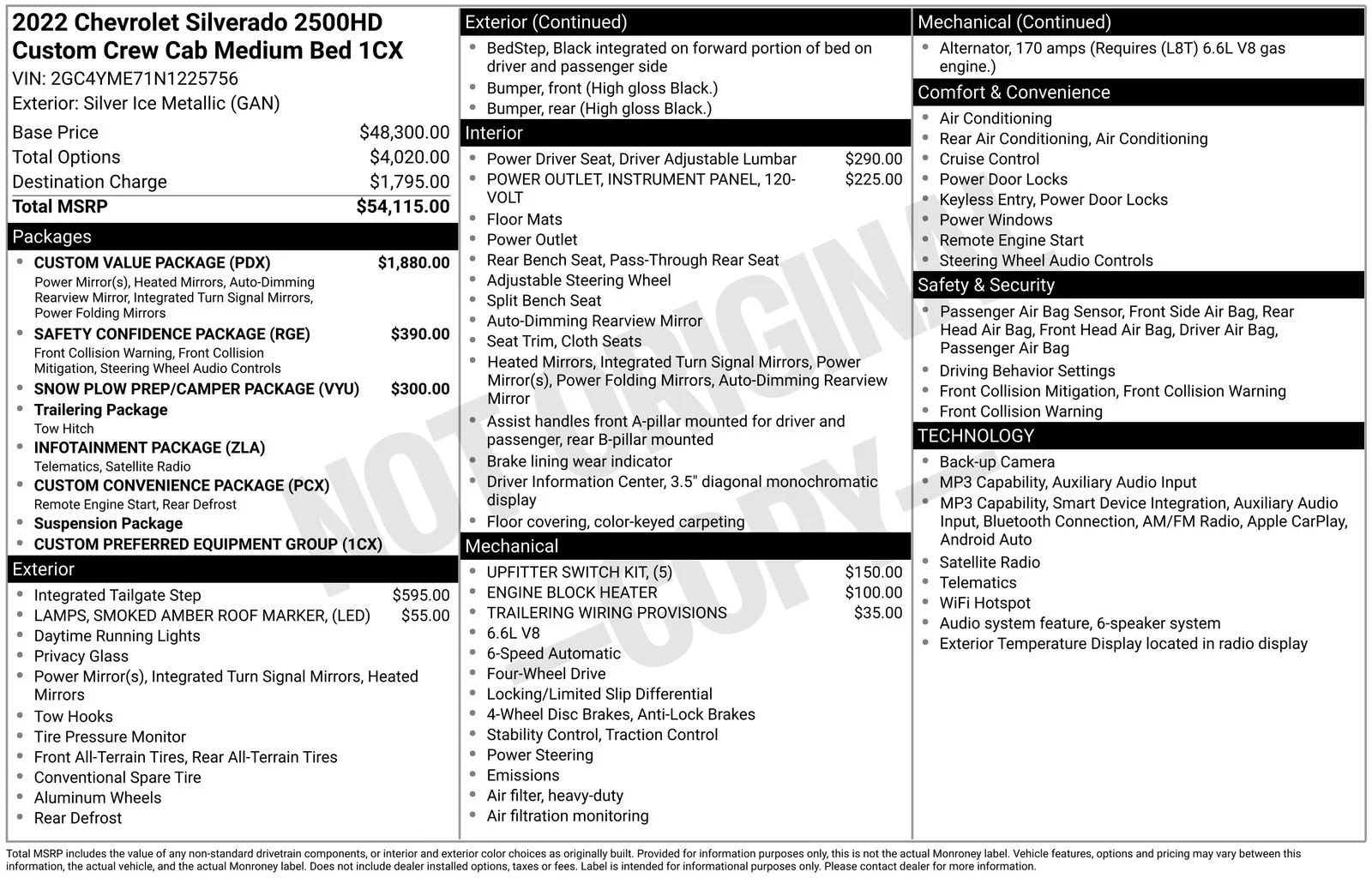Used 2022 Chevrolet Silverado 2500HD Custom with VIN 2GC4YME71N1225756 for sale in Brainerd, Minnesota