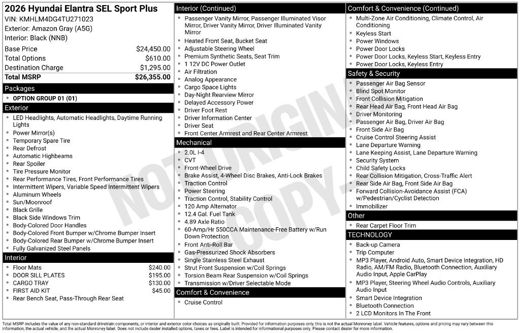 New 2026 Gray Hyundai SEL Sport Plus image 26