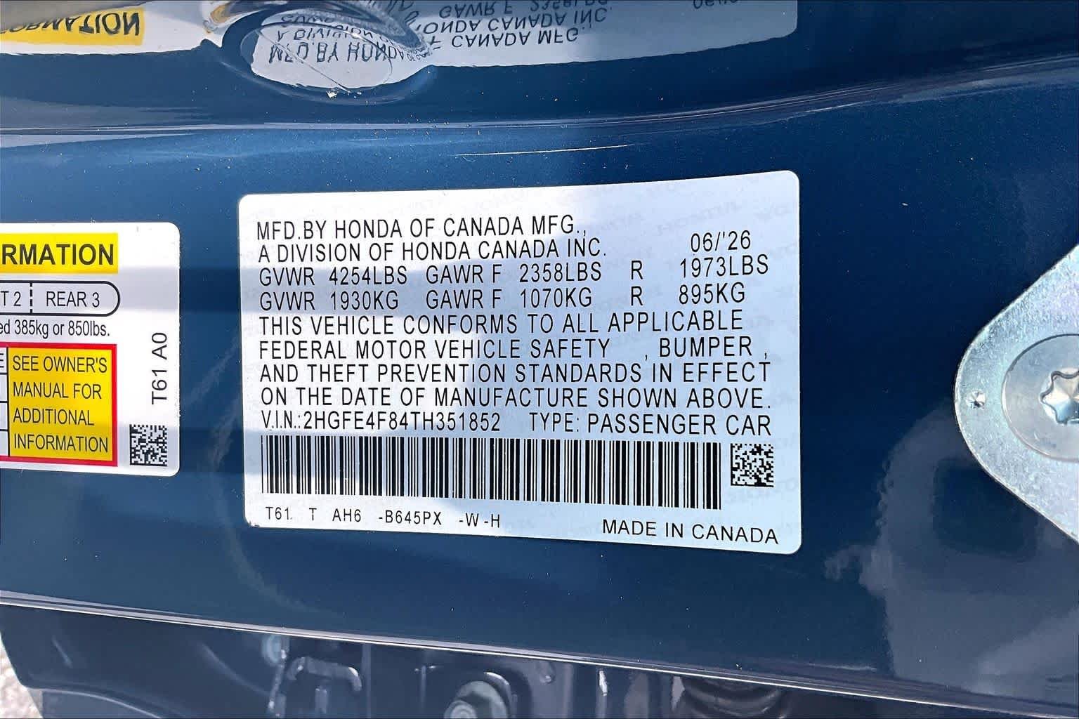 New 2026 Blue Lagoon Pearl Honda 2WD Sport Hybrid image 18