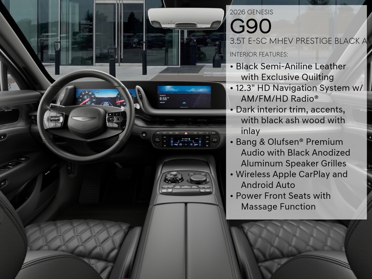 New 2026 White Genesis 3.5T E-SC MHEV PRESTIGE BLACK image 48
