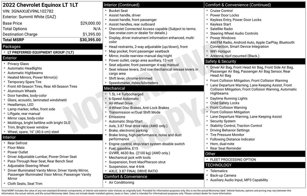 Used 2022 White Chevrolet LT image 16