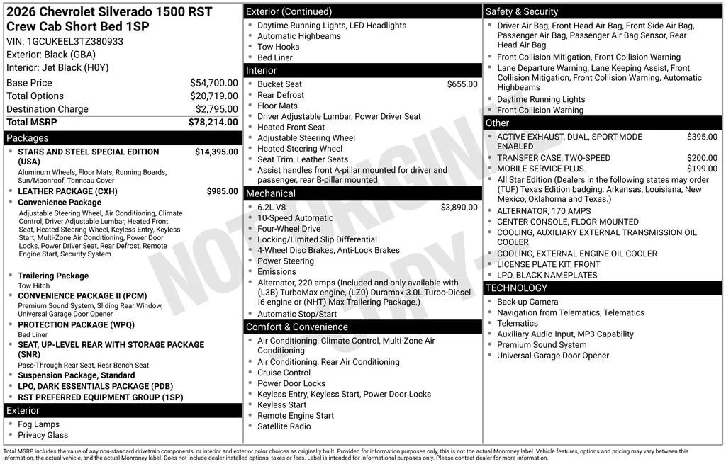 New 2026 Black Chevrolet RST image 17