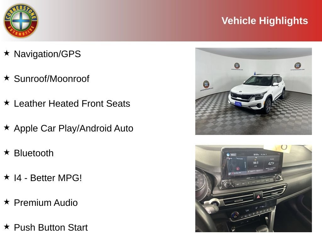 Certified 2021 Kia Seltos SX with VIN KNDETCA21M7112916 for sale in Elk River, Minnesota