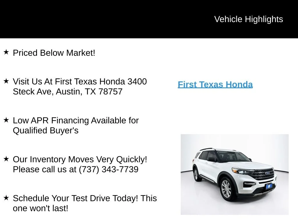 Used 2021 White Metallic Ford XLT image 10