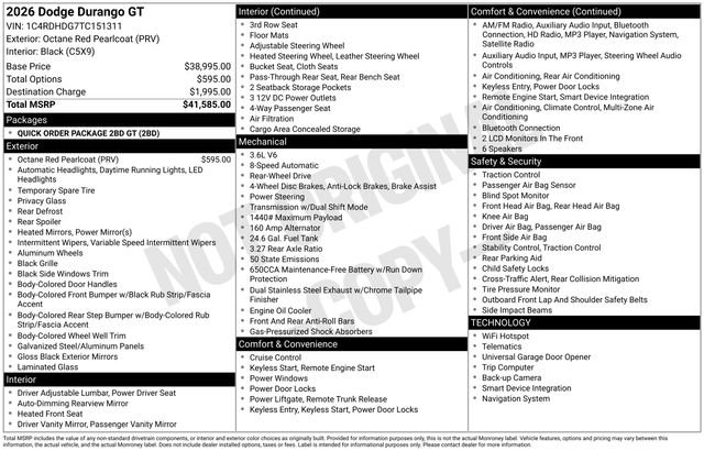 New 2026 Octane Red Pearl-Coat Exterior Paint Dodge GT image 28